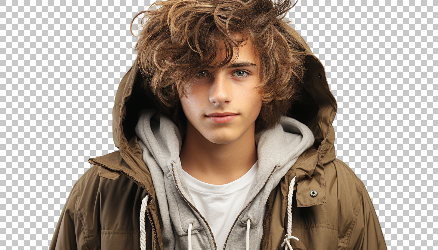 French Adolescent Boy png, Teenage Male Portrait, Vibrance
