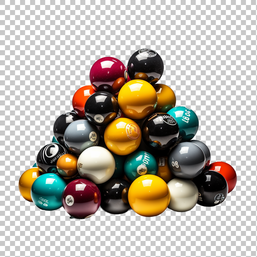 Pool Billiards Accessories png, Cue Balls Selection, Cue Stick Gear