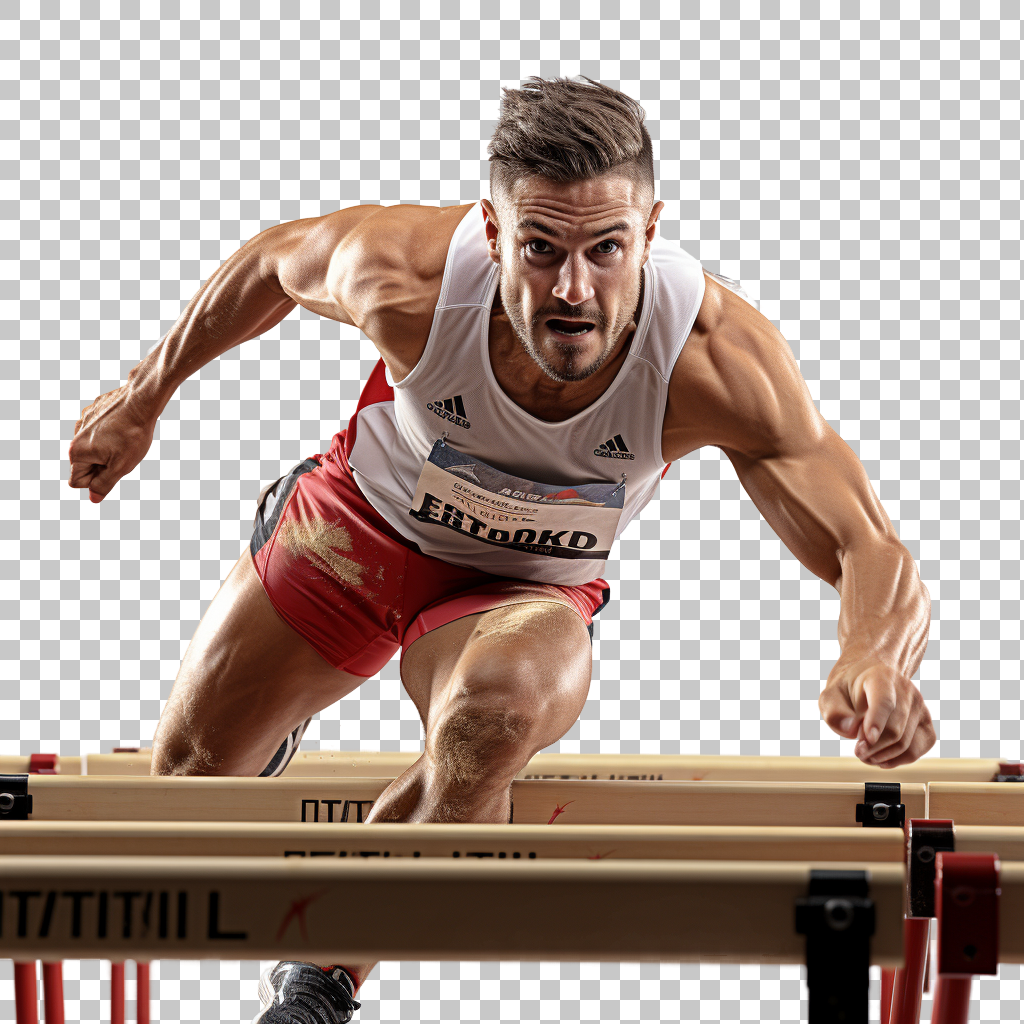 Hurdles jump sports png, Hurdling athlete, Sporty action