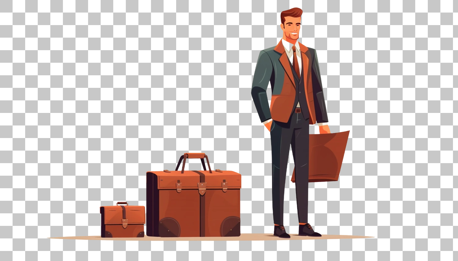 Businessman Travel Suitcase Luggage Airport Journey