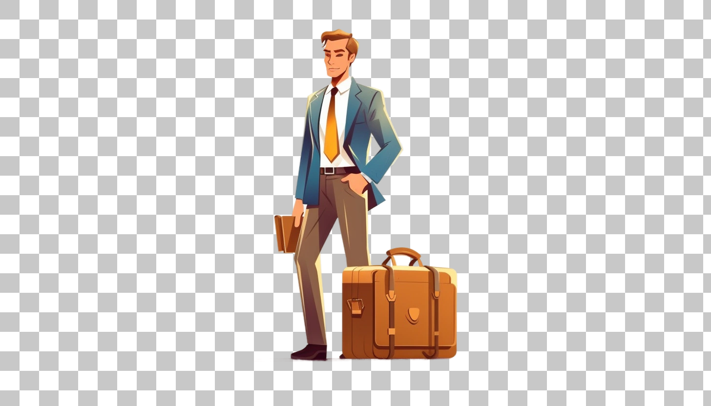 Businessman Travel Suitcase Departure Journey Business Trip