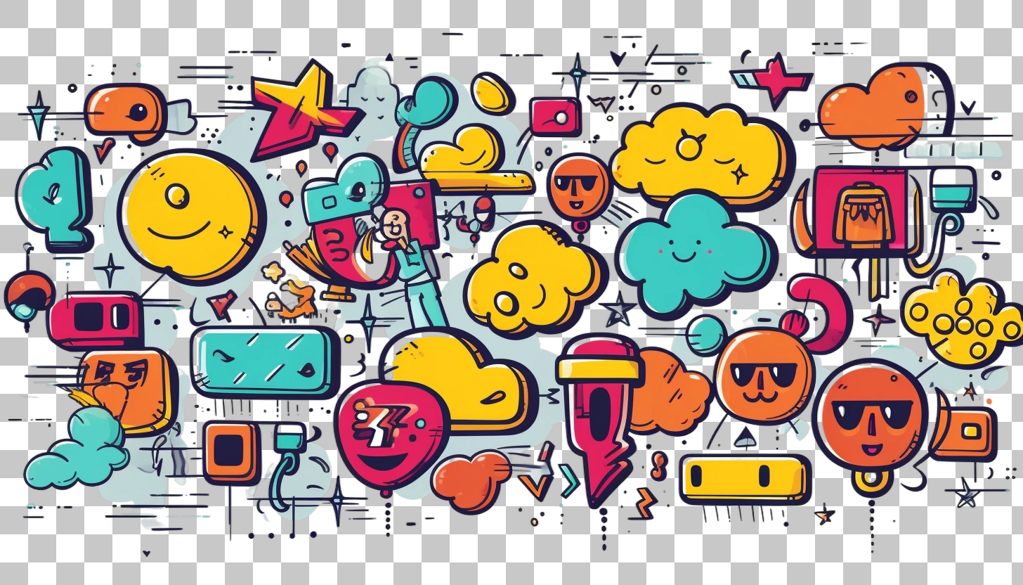 Colorful Doodle Art Abstract Background Design