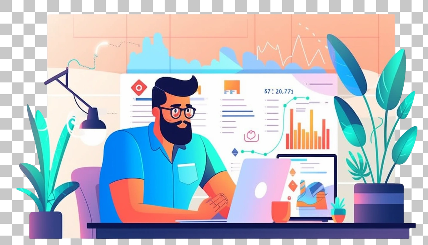 Businessman Analyzing Data on Laptop, Charts