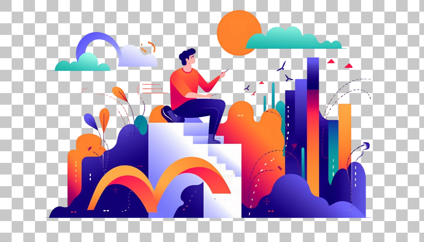 Man Sitting on Steps, Planning for Success