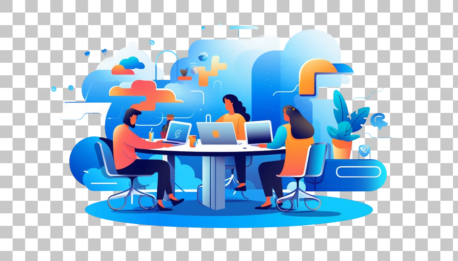 Teamwork Collaboration Digital Workplace Concept Design