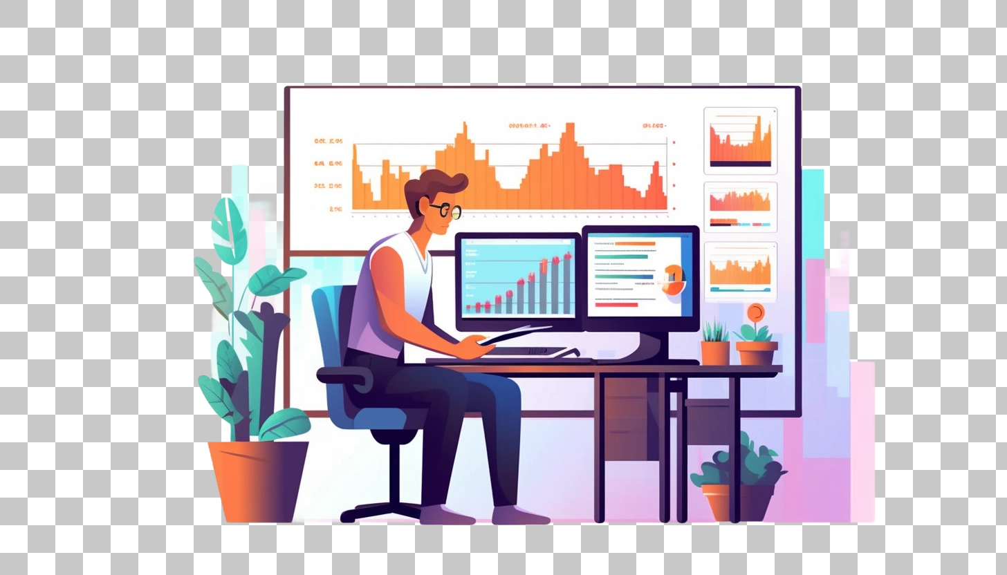 Businessman Analyzing Data Charts Graphs