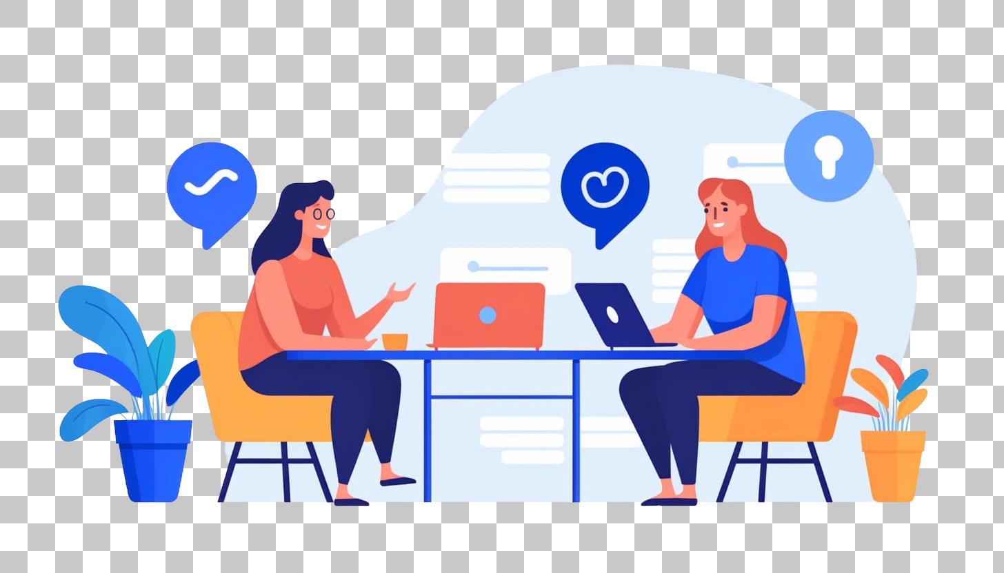 Two Women Working Together on Laptops