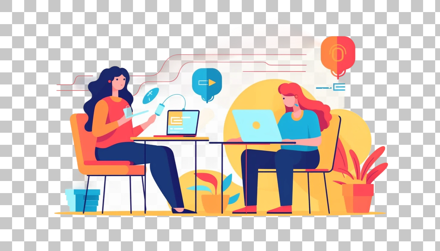 Two Women Working on Laptops in a Cozy Office