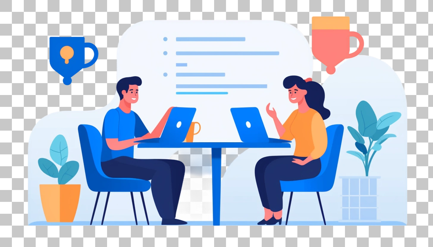 Two People Working on Laptops at a Table