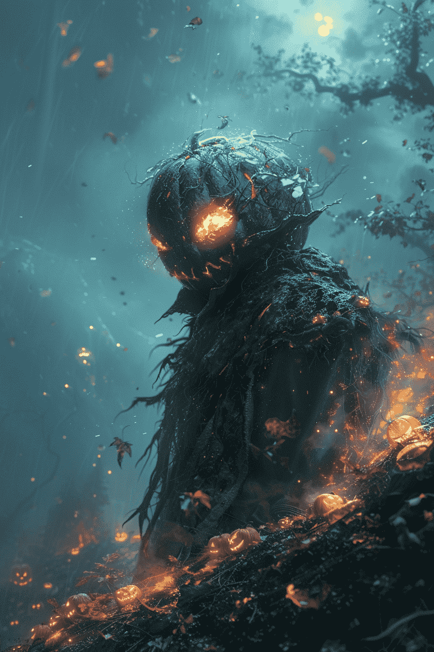 Haunted Forest Pumpkin Creature Halloween Night