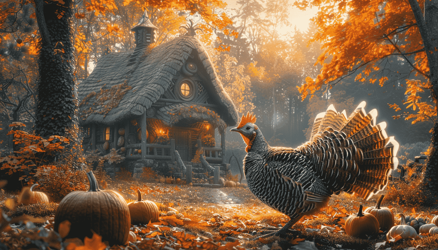 Autumnal Cottage, Turkey, Pumpkins, Forest Setting