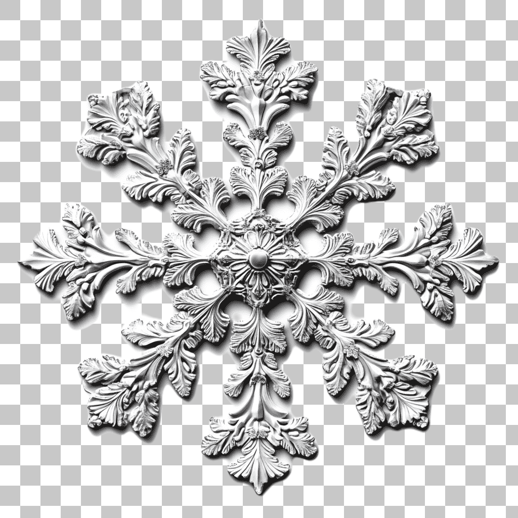 Ornate Snowflake PNG Clipart: Victorian, Rococo,  White, Decorative Image