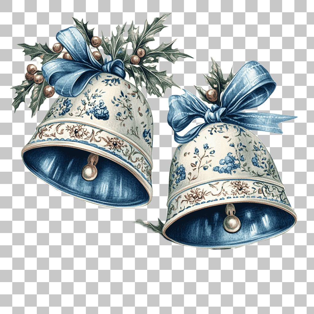 Christmas Bells PNG Clipart: Blue & White Jingle Bell Images