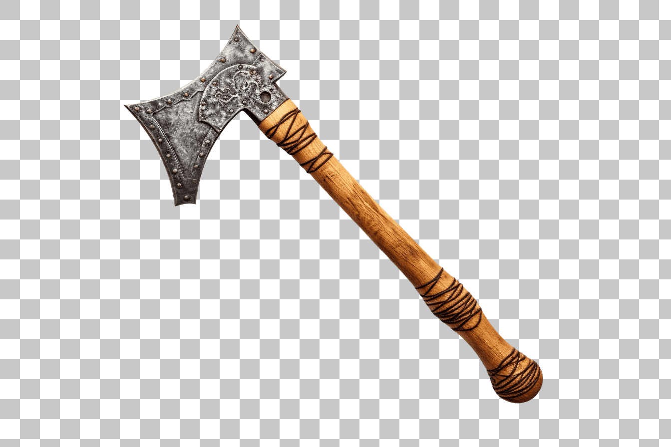 Viking Axe Clipart: High-Resolution PNG Image of Medieval Battle Axe