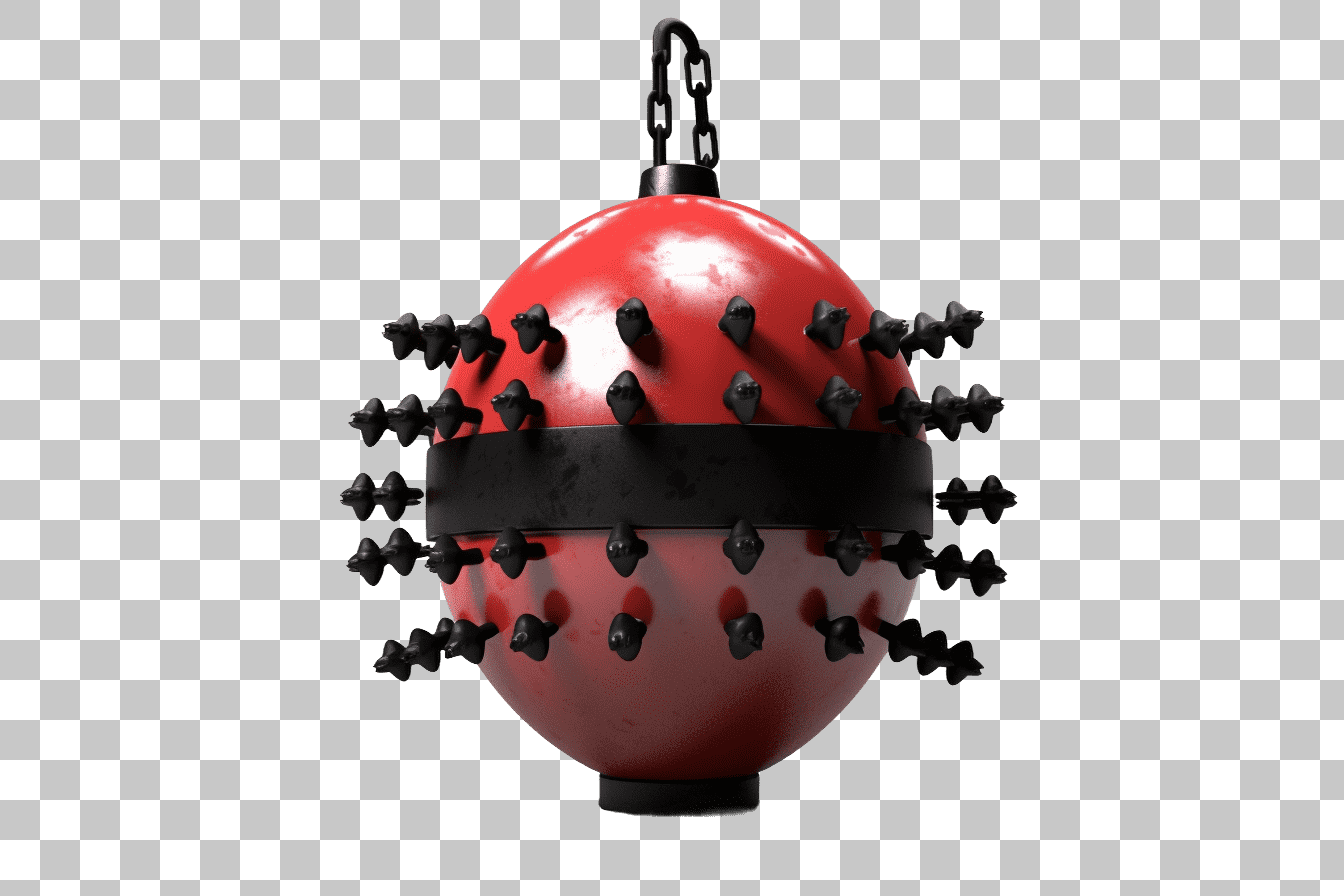 Red Spiked Ball Clipart: PNG Image for 3D Models, Games & Design
