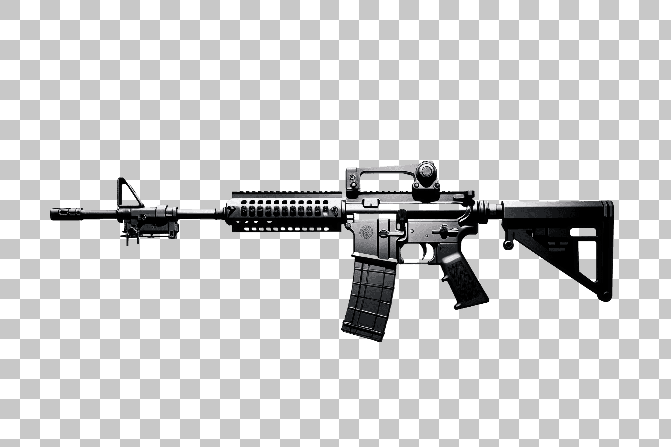 AR-15 Style Rifle PNG Image: High-Quality Military Weapon Graphics