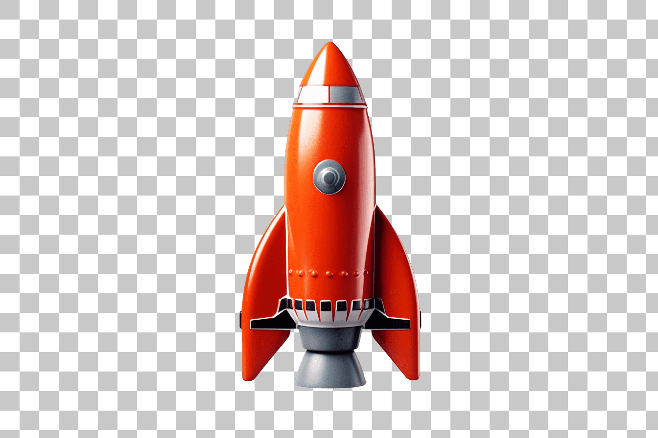 PNG Rocket Ship Image: Red Retro Spacecraft PNG for Websites
