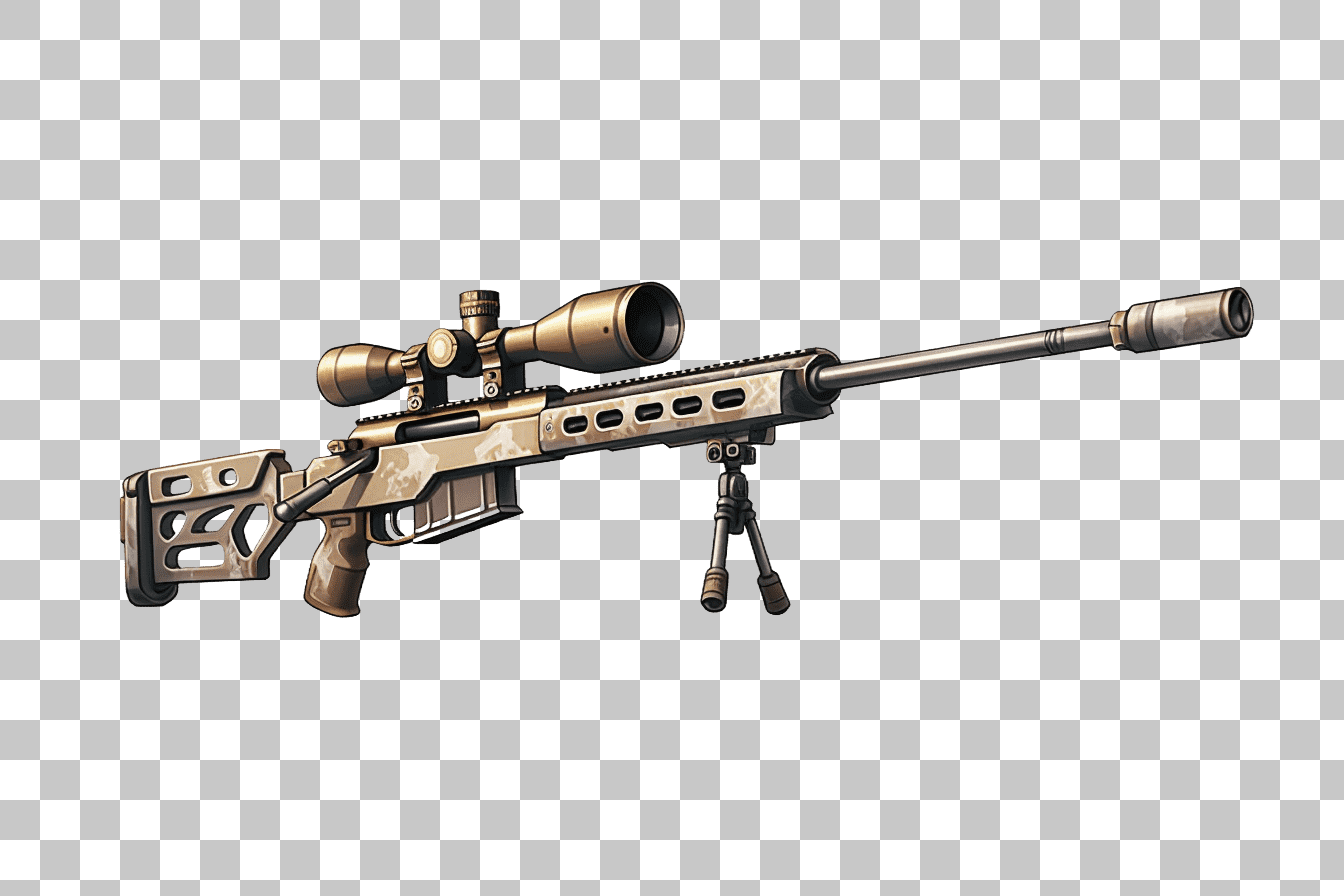 High-Resolution Sniper Rifle PNG Image: Tactical Weapon Graphics