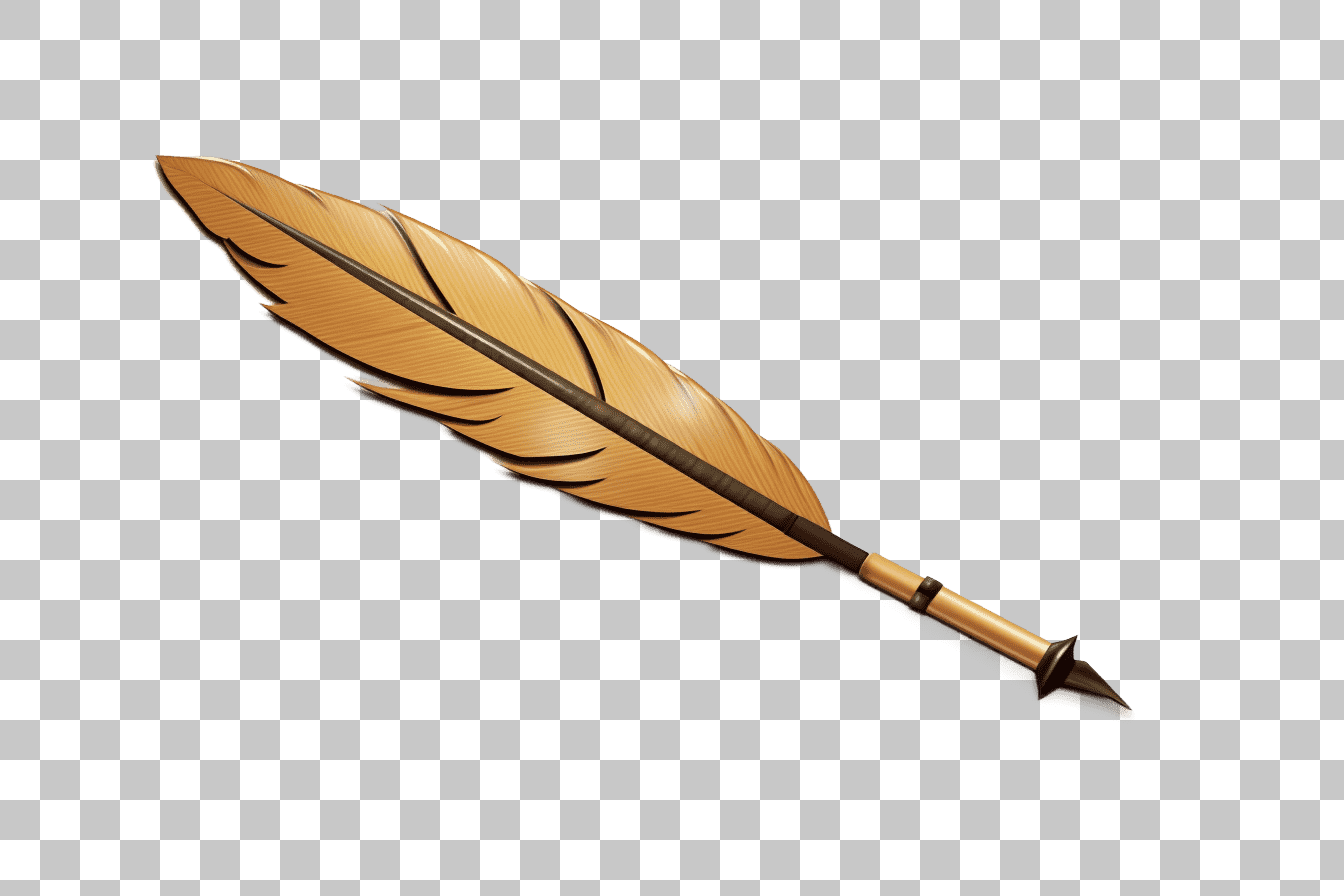 High-Resolution Quill Pen PNG Image:  Vintage Feather Pen Graphic for Design